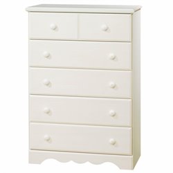 South Shore Summer Breeze 5 Drawer Chest in White Wash Finish
