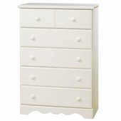 South Shore Summer Breeze 5 Drawer Chest in White Wash Finish