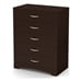 South Shore Back Bay 5 Drawer Chest in Dark Chocolate Finish