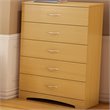 ADD TO YOUR SET: South Shore Copley Kids 5 Drawer Chest in Natural Maple Finish