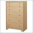 ADD TO YOUR SET: South Shore Newton Kids 5 Drawer Chest in Natural Maple Finish