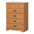 ADD TO YOUR SET: South Shore Prairie Kids 5 Drawer Chest in Country Pine Finish