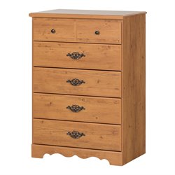 South Shore Prairie Kids 5 Drawer Chest in Country Pine Finish