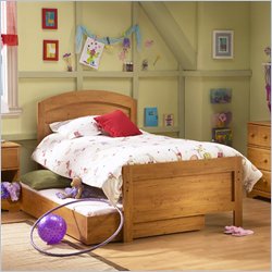 South Shore Prairie Kids Twin Wood Panel Bed in Country Pine Finish