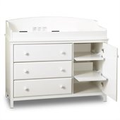 South Shore Cotton Candy Three Drawer Wood Changing Table in White 