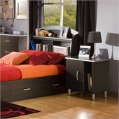 South Shore Cosmos Kids Bookcase Black Headboard 2 Piece Bedroom Set