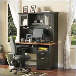 South Shore Gascony Collection Computer Desk with Hutch in Ebony