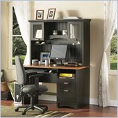 South Shore Gascony Collection Computer Desk with Hutch in Ebony