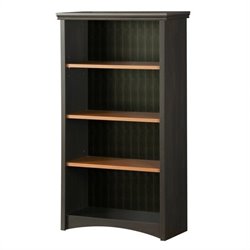 South Shore Gascony Collection 58H 4 Shelf Standard Wood Bookcase in Ebony