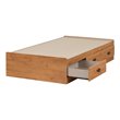 ADD TO YOUR SET: South Shore Prairie Kids Twin Storage Bed Frame Only in Country Pine Finish