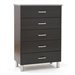 South Shore Cosmos 5 Drawer Chest in Black Onyx Finish