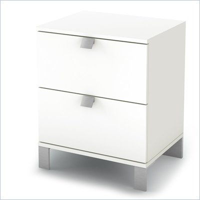 South Shore Affinato Nightstand in Pure White Finish