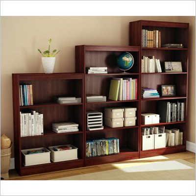 South Shore 3 Piece Bookcase Set in Royal Cherry