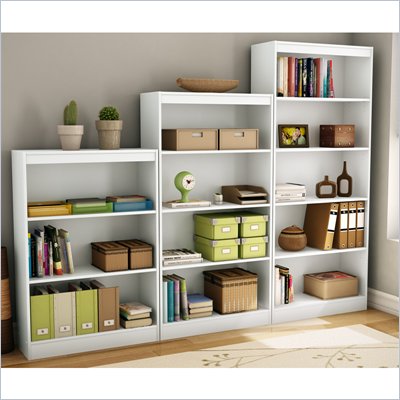 South Shore 3 Piece Bookcase Set in Pure White