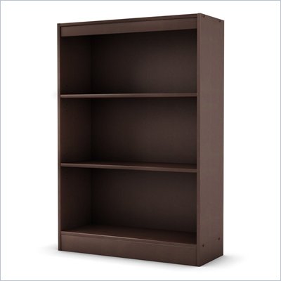 South Shore Axess 3 Shelf Bookcase in Chocolate