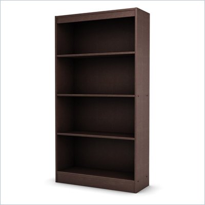 South Shore Axess 4 Shelf Bookcase in Chocolate