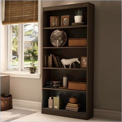 South Shore Axess 5 Shelf 71"H Wood Bookcase in Chocolate