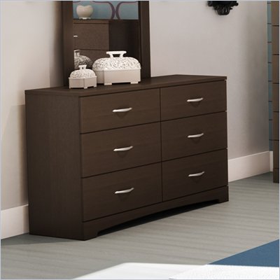 South Shore Back Bay Double Dresser in Dark Chocolate