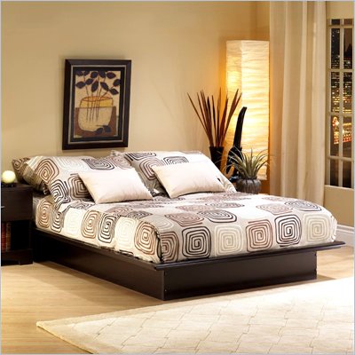 Platform  Frames Queen on South Shore Back Bay Platform Bed Frame Only In Dark Chocolate Finish