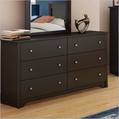 South Shore Breakwater 6 Drawer Double Dresser in Chocolate Finish