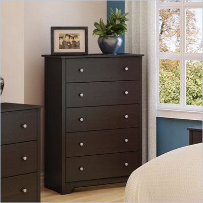 South Shore Breakwater 5 Drawer Chest in Chocolate Finish