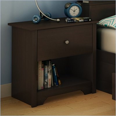 South Shore Breakwater Nightstand in Chocolate Finish