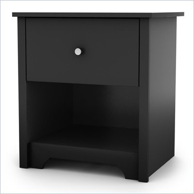 South Shore Breakwater Nightstand in Pure Black