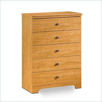 South Shore Brinley Kids 5 Drawer Chest in Florence Maple Finish