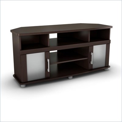 South Shore City Life Corner LCD TV Stand in Chocolate Finish