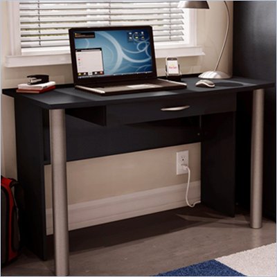 South Shore City Life Wood Computer Desk in Black Finish