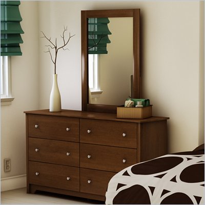 South Shore Concord Dresser and Mirror Set in Sumptous Cherry