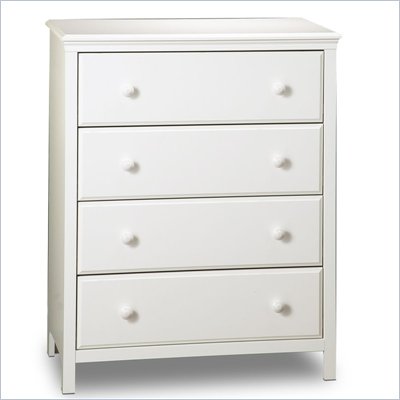 South Shore Cotton Candy Kids 4 Drawer Chest in Pure White Finish