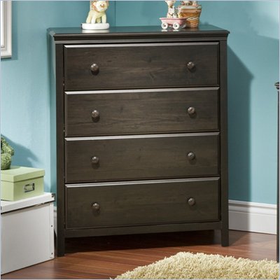 South Shore Furniture Cotton Candy 4 Drawer Chest in Ebony Finish