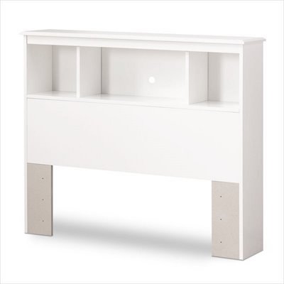 South Shore Crystal Collection Twin Bookcase Headboard in White Finish