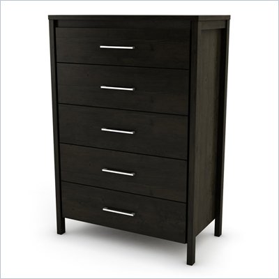 South Shore Gravity 5 Drawer Chest in Ebony Finish