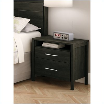 South Shore Gravity 2 Drawer Nightstand in Ebony Finish