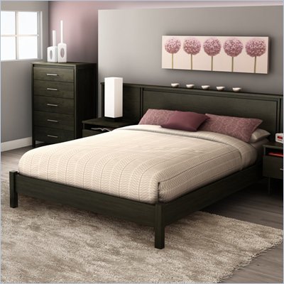 South Shore  on South Shore Gravity Queen Platform Bed In Ebony Finish   3577203