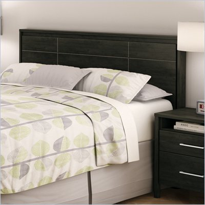 South Shore Gravity Full/Queen Panel Headboard in Ebony Finish
