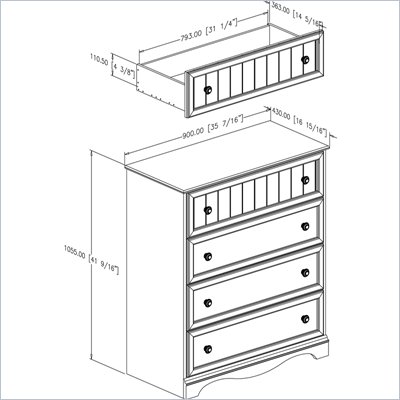 South Shore Handover 4 Drawer Chest in Espresso Finish