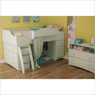 South Shore Imagine Kids 2 Piece Bedroom Set in Pure White