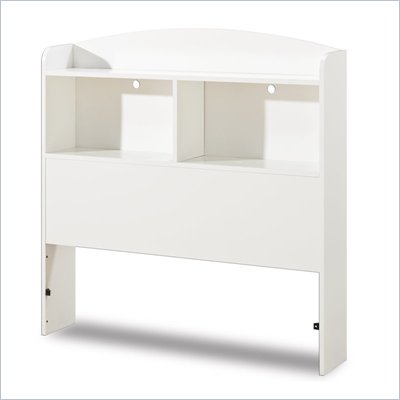 South Shore Logik Pure White Twin Bookcase Headboard