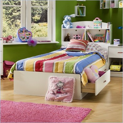 White Full Size Frame on Shore Logik Pure White Twin Mates Storage Bed Frame Only 3360213