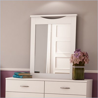 South Shore Maddox Vertical Mirror in Pure White Finish