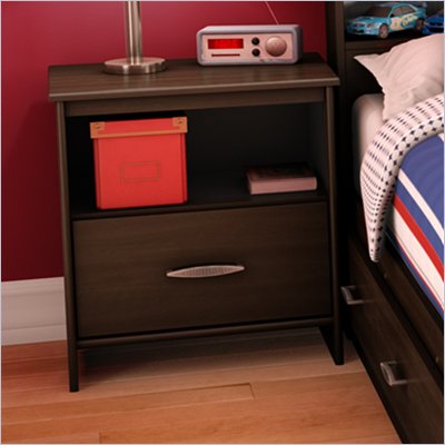 South Shore McLaren 1 Drawer Nightstand in Mocha