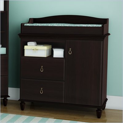South Shore Moonlight Changing Table in Dark Mahogany