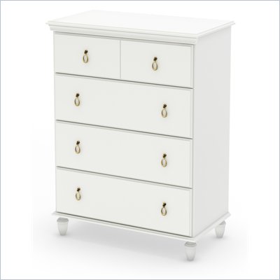 South Shore Moonlight 4 Drawer Chest in Pure White