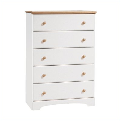 South Shore Newbury Kids 5 Drawer Chest in Pure White Finish