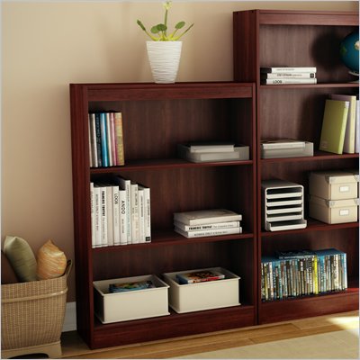 South Shore 3 Shelf Bookcase in Royal Cherry