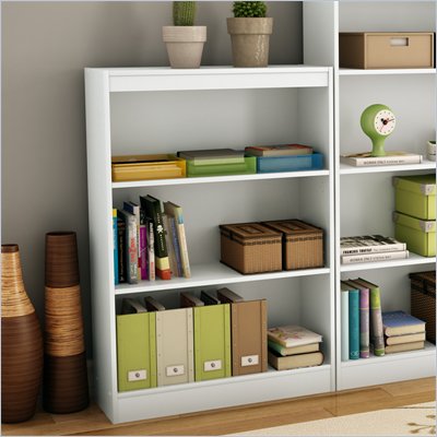 South Shore 3 Shelf Bookcase in Pure White