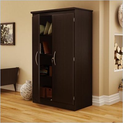 South Shore Park 2 Door Storage Cabinet in Chocolate Finish